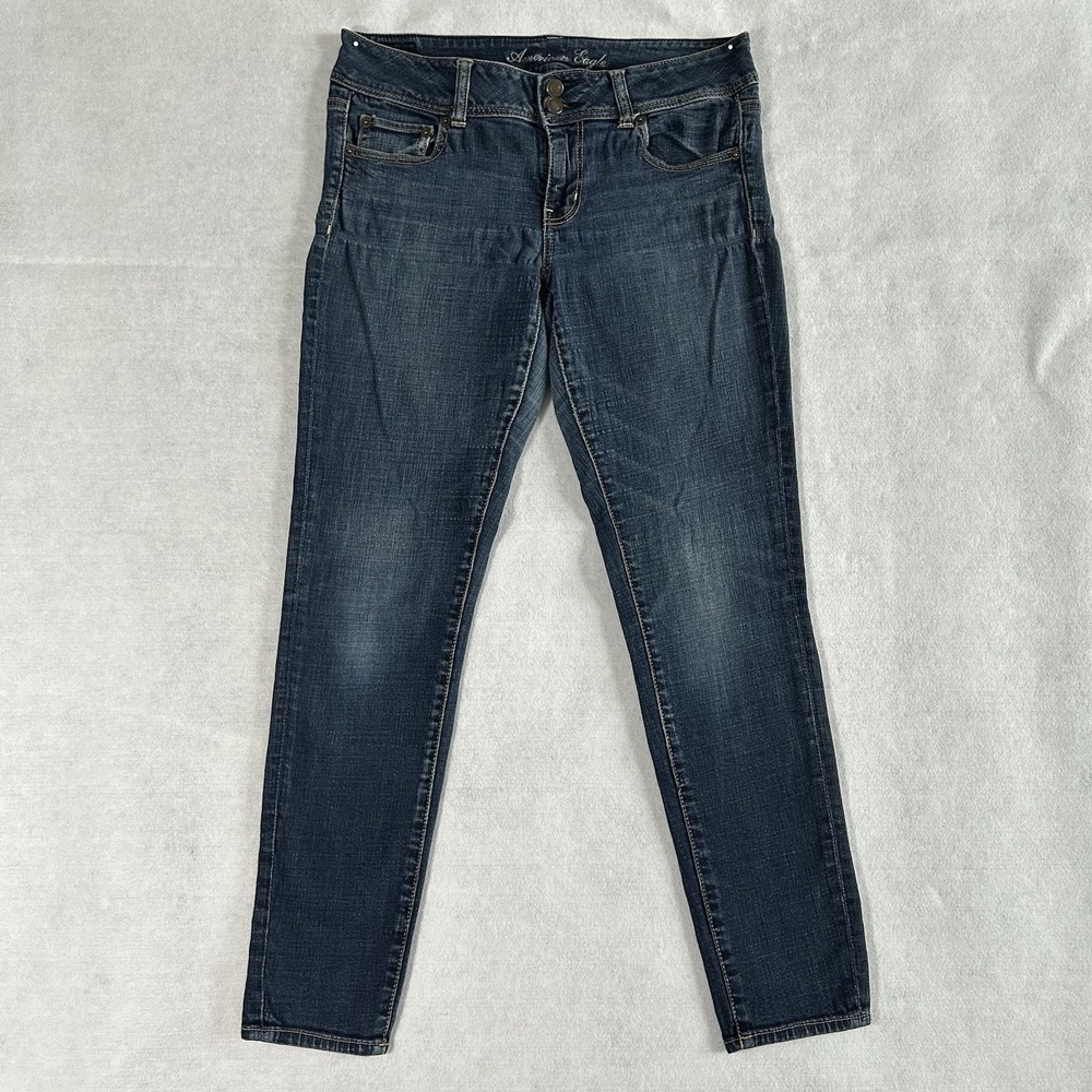 American Eagle Y2K Double Button Low Rise Stretch Skinny Jeans 2013 Size 10 Reg